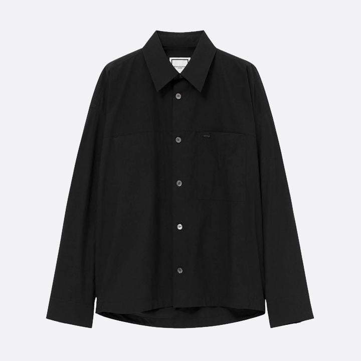 WOOYOUNGMI Black Cropped Square Long Sleeve Shirt W253SH05 866B