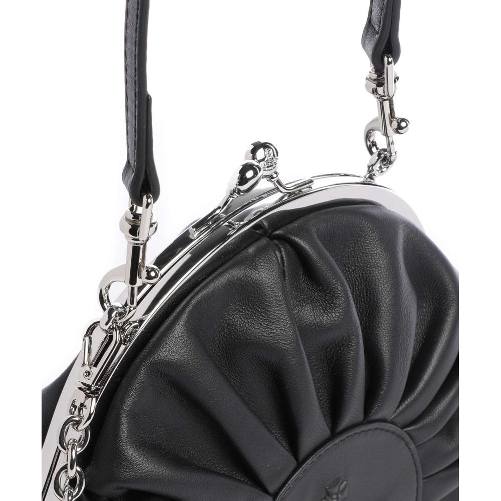 Vivienne Westwood Louisa Frame Crossbody Bag Black Leather