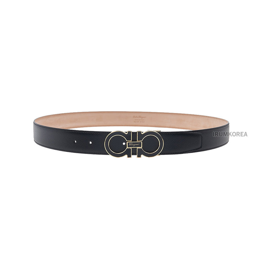 Ferragamo Men’s Adjustable Gancini Leather Belt Black 0743703 1