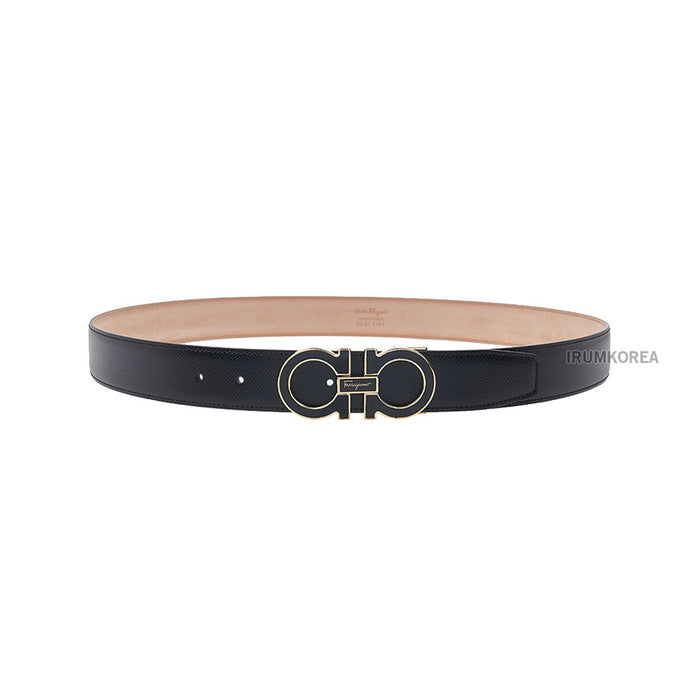 Ferragamo Men’s Adjustable Gancini Leather Belt Black 0743703 1