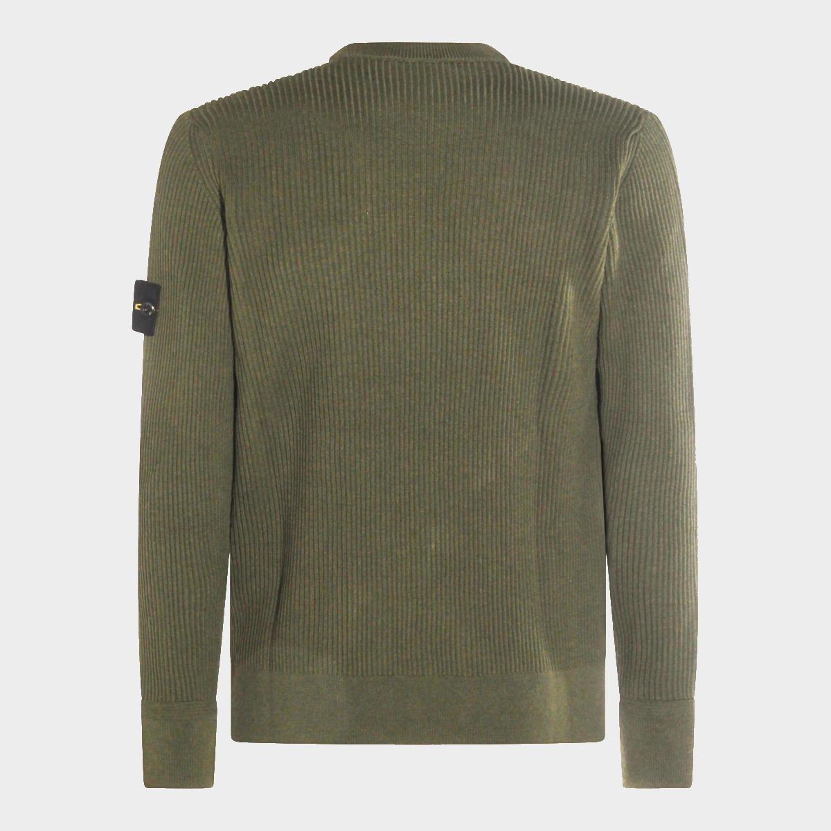 STONE ISLAND Wool Round Neck Knit Sweater Men’s Navy
