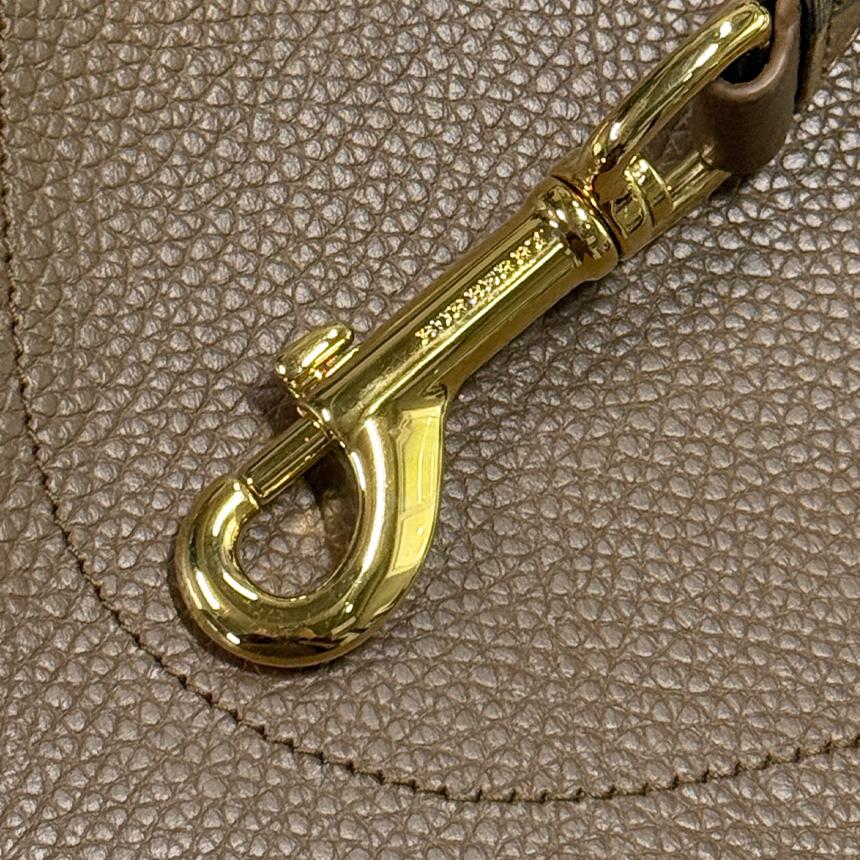 BURBERRY Grain Leather Brown Hobo Shoulder Bag 81046811