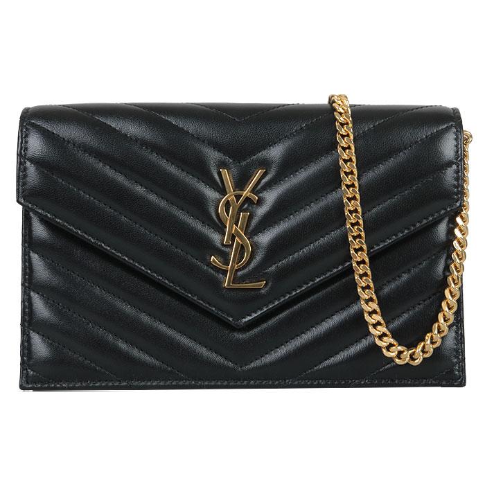 Saint Laurent Cassandre Chevron Quilted Chain Shoulder Bag 742920 AAA44 1000