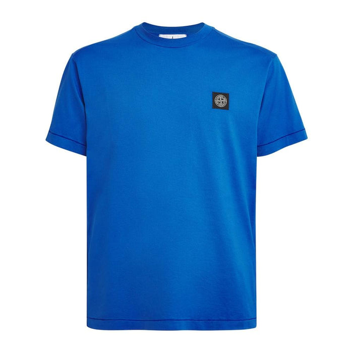 STONE ISLAND Logo Patch Short Sleeve T-Shirt Men Beige Cotton