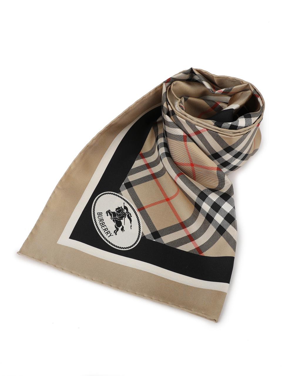 BURBERRY Check Silk Scarf