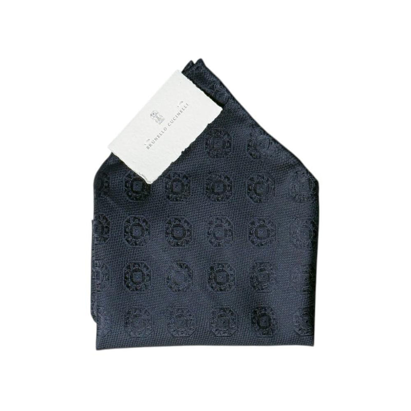 Brunello Cucinelli Medallion Pattern Silk Pocket Square Scarf