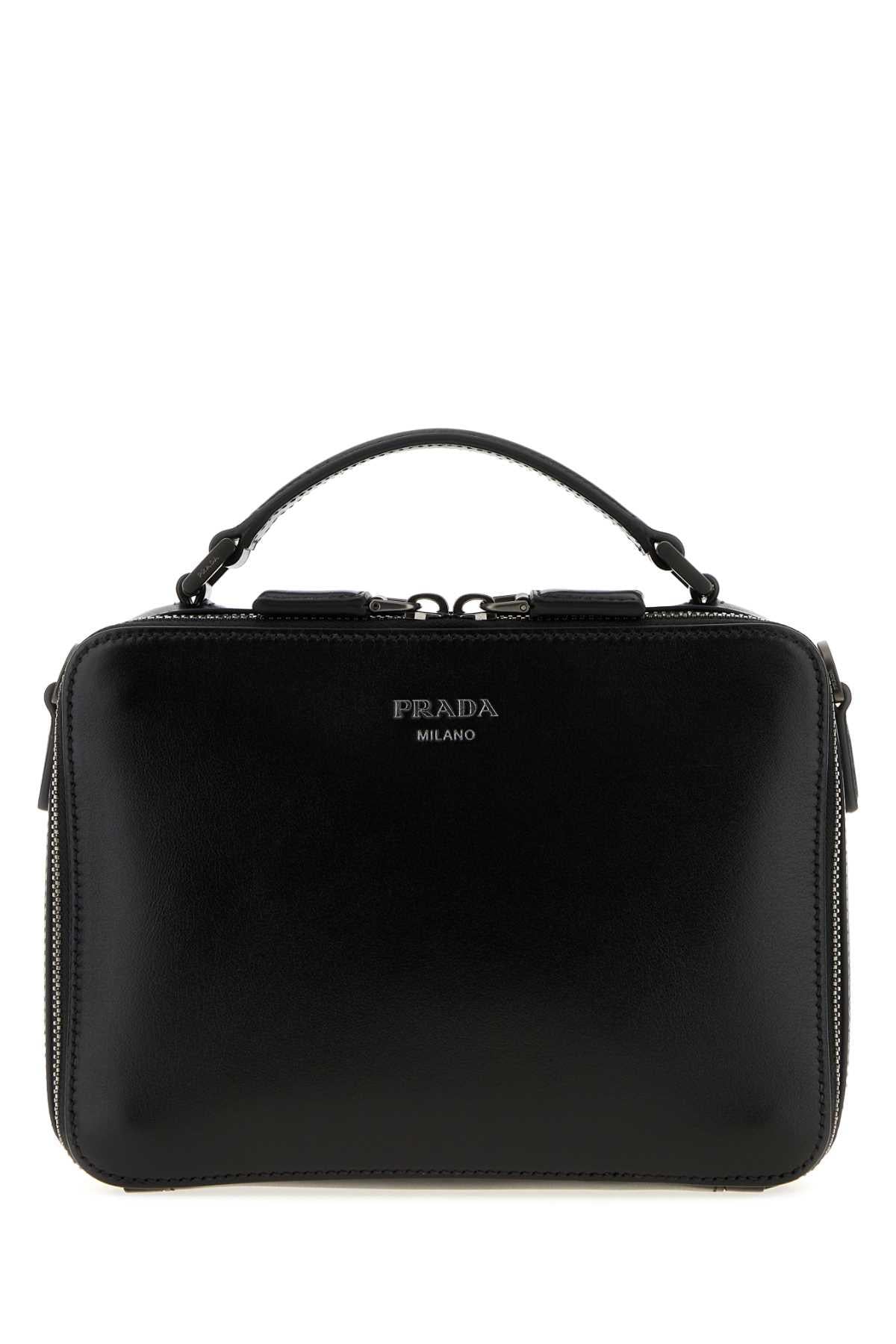 PRADA Black Leather Crossbody Bag