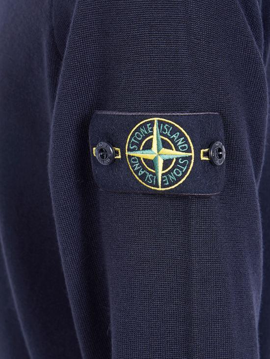STONE ISLAND Black Lightweight RWS Pure Wool Crewneck Sweater