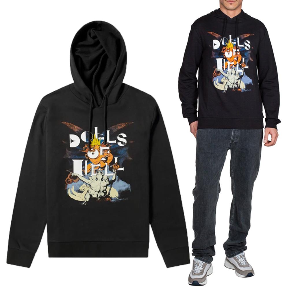 A.P.C. Dolls of Hell Black Hoodie Men's Pullover Sweatshirt