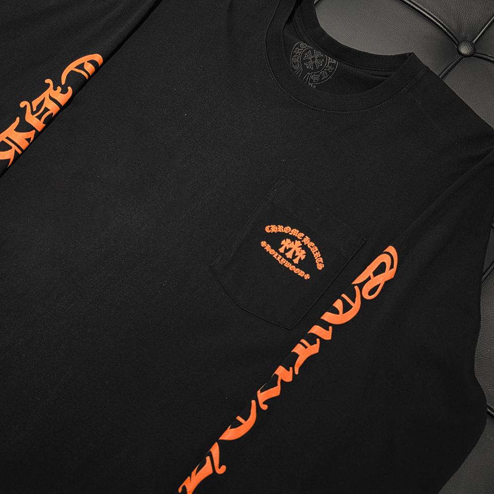 Chrome Hearts Cemetery Black Orange Long Sleeve T-Shirt