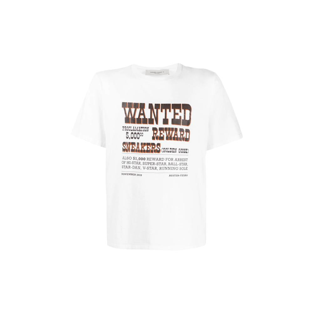 GOLDEN GOOSE 15th Anniversary Wanted Logo Print Short Sleeve T-Shirt White