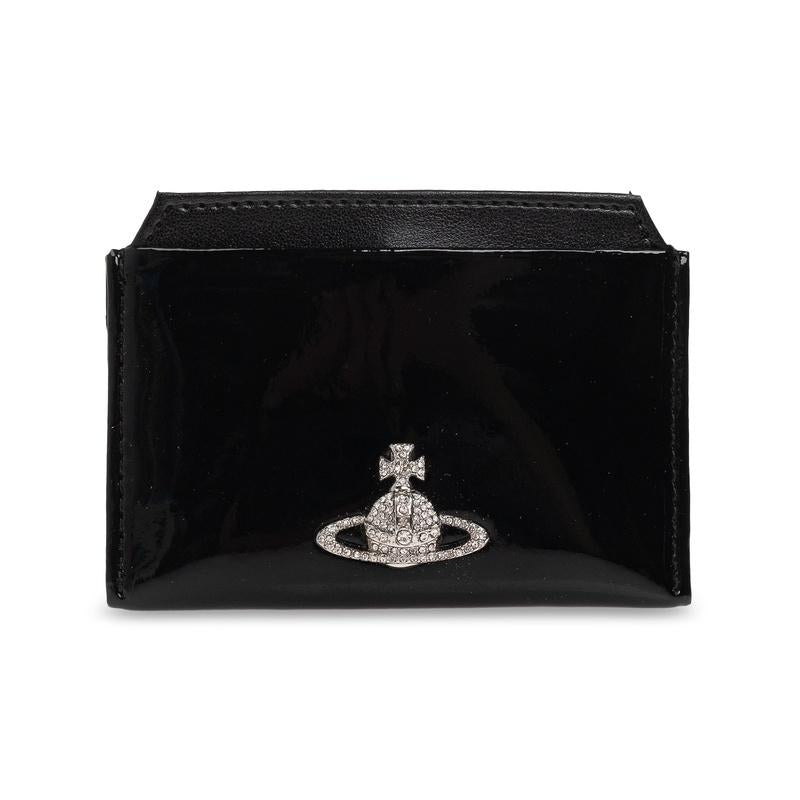 Vivienne Westwood ORB Logo Leather Card Holder Black