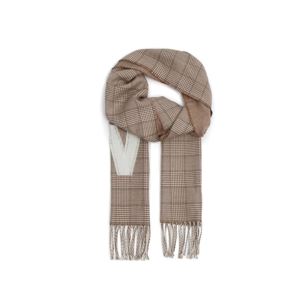 Max Mara Beige Wool Logo Scarf 2355460532 004