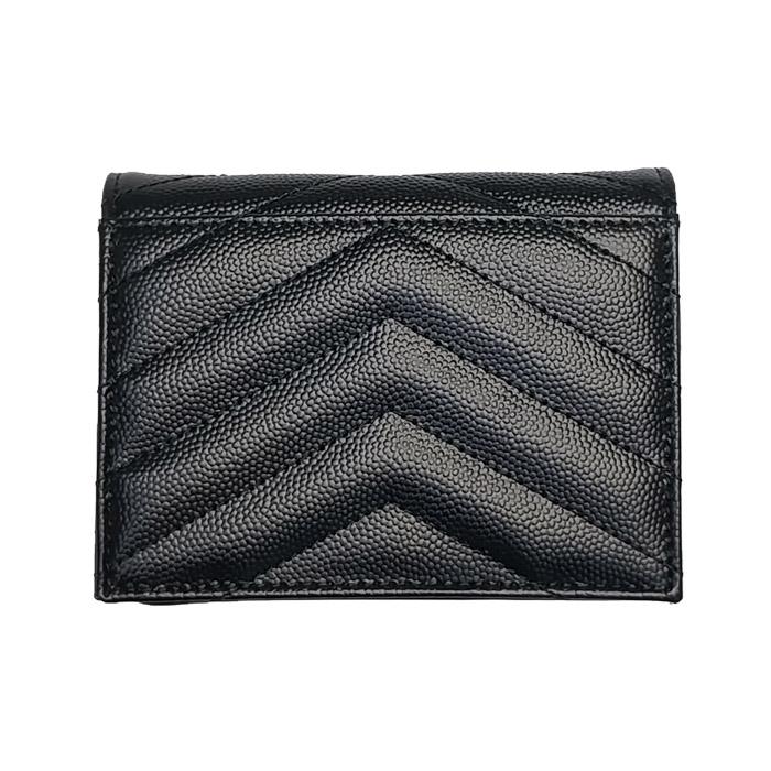Saint Laurent Gold-Tone Cassandre Matelassé Leather Card Holder