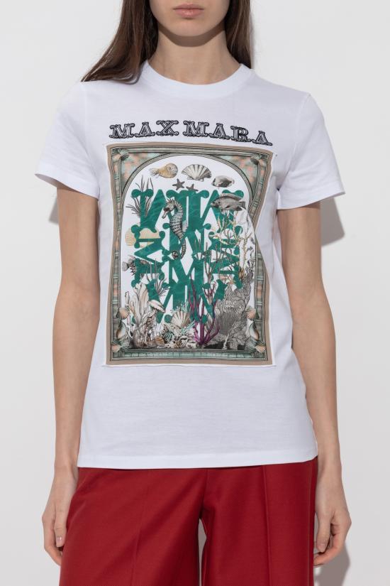 Max Mara Short Sleeve T-Shirt 11941062 019 OPTICAL WHITE DOM