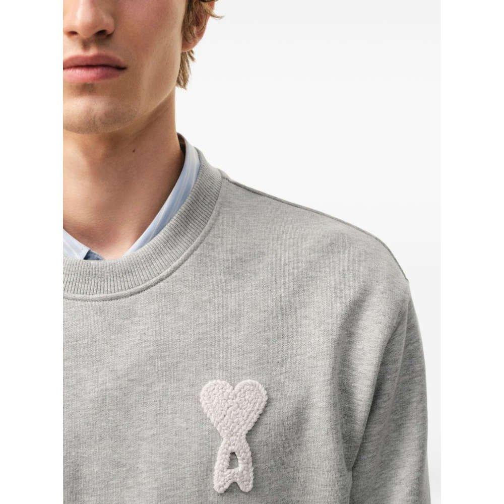 AMI Big Heart Logo Gray Sweatshirt Unisex
