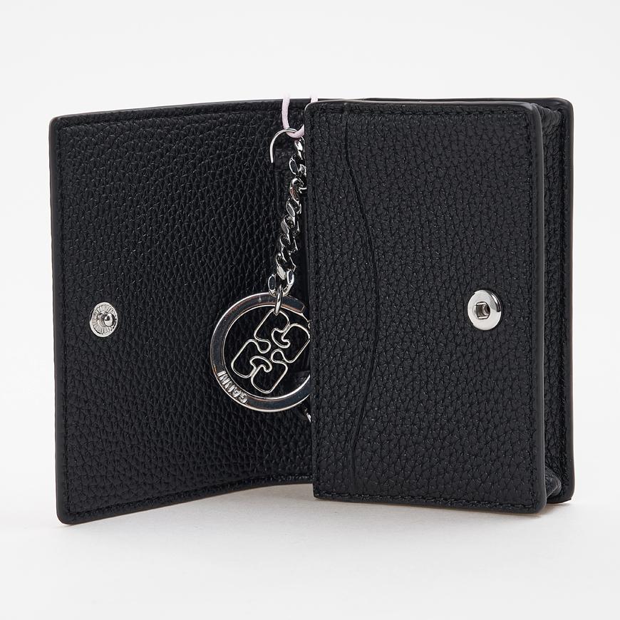 GANNI Women’s Grain Leather Flap Card Holder A7278 099