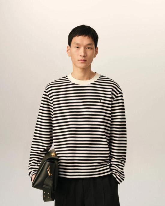 AMI Black Ivory Long Sleeve Sweatshirt