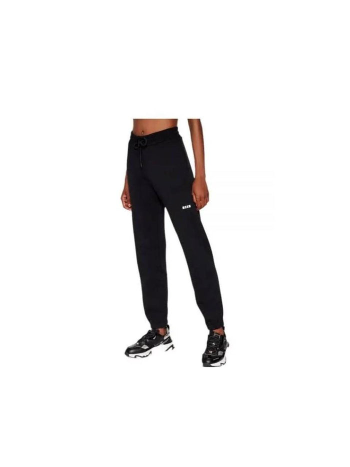 MSGM Micro Logo Cotton Sweatpants Black Women’s Classic Pants