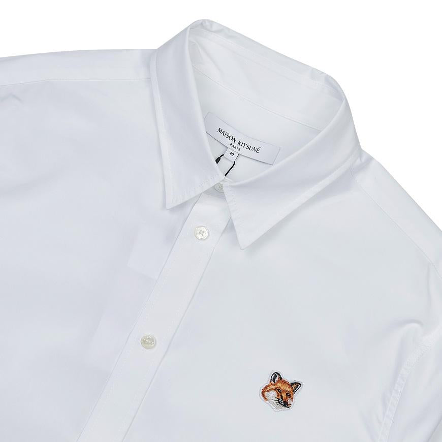 Maison Kitsune Men’s Fox Patch Classic Long Sleeve Shirt MM00409WC0026 P100