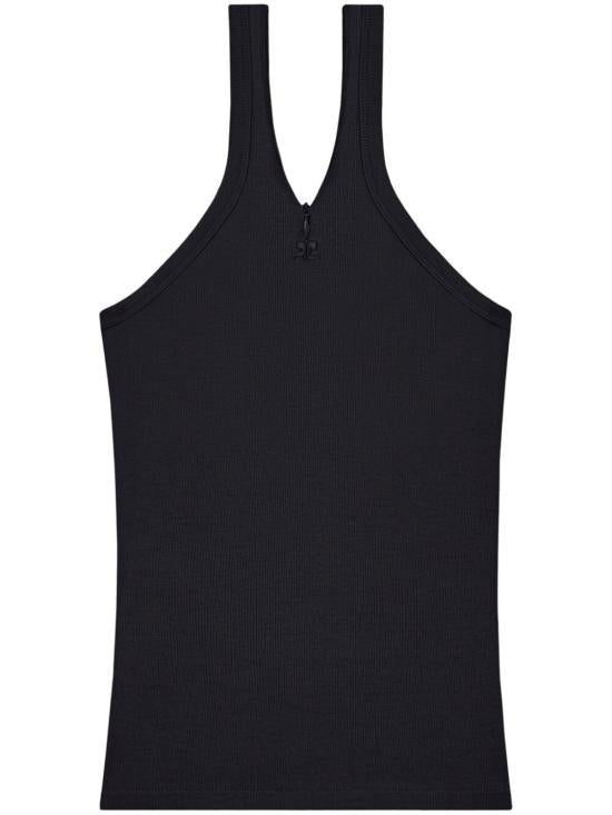 courreges Black Sleeveless T-Shirt 324JDE 079JS 01219999