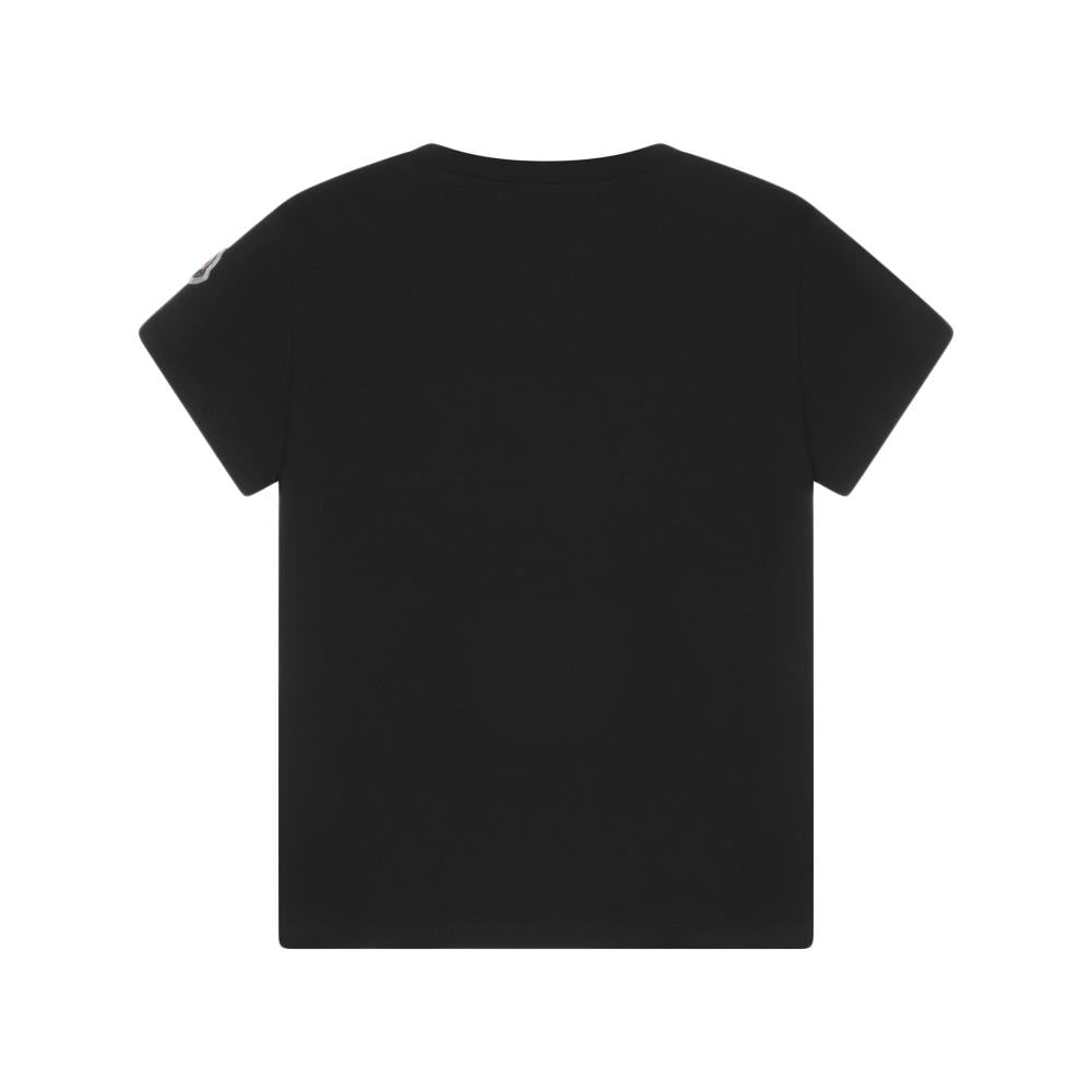 Moncler Women’s Black Logo Patch Embossed Short Sleeve T-Shirt 8C00009 89AT9 999
