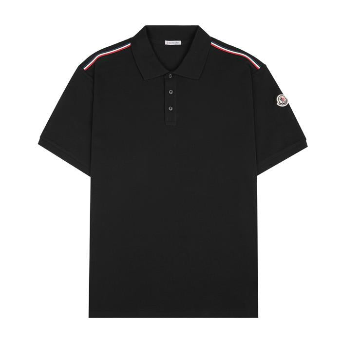 Moncler Logo Patch Polo Shirt Black Men’s Cotton
