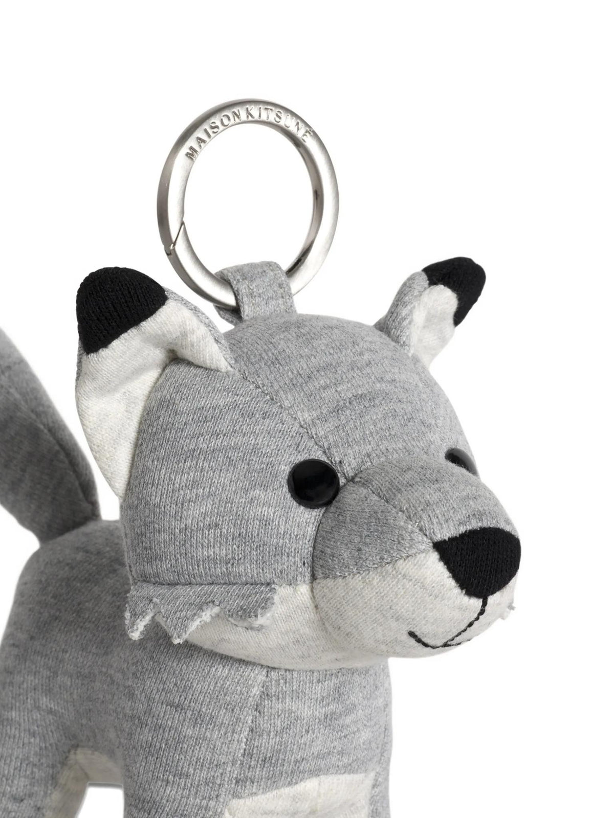 Maison Kitsune Metal Fox Charm Keyring Keychain Silver