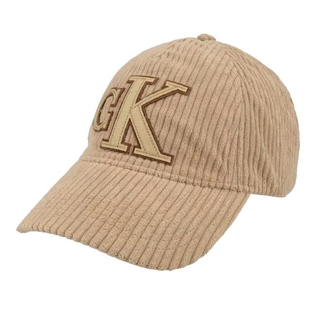 Calvin Klein Unisex Beige Corduroy Felt Patch Baseball Cap