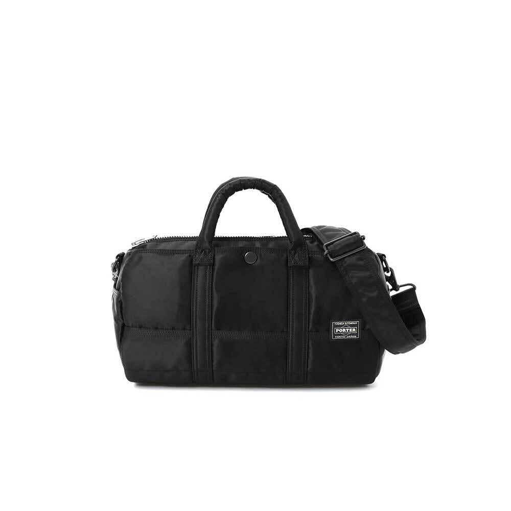 PORTER Tanker Boston Drum Crossbody Bag Black Nylon