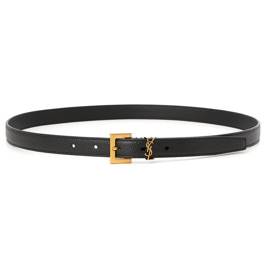 Saint Laurent Monogram Leather Men's Belt 612616 DTI0W 1000