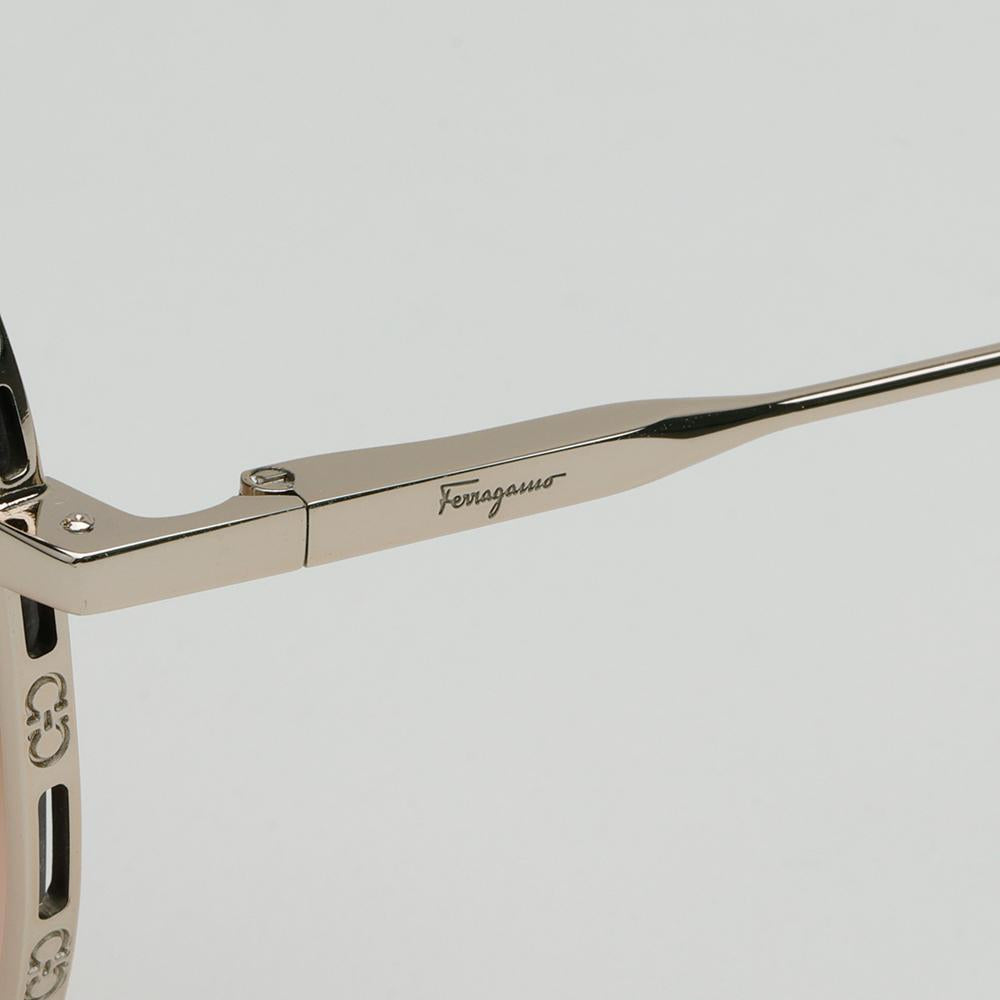 Ferragamo Metal Aviator Double Bridge Oversize Sunglasses