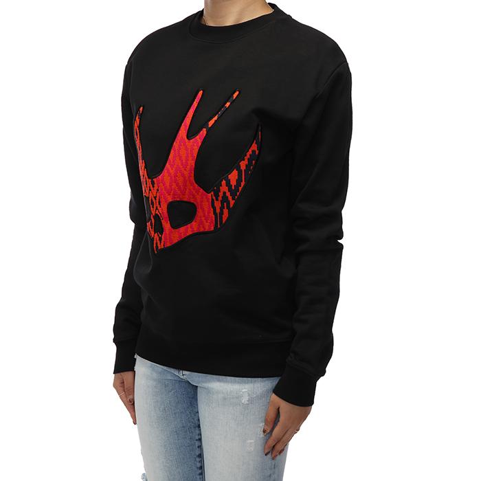 Alexander Mcqueen Embroidered Logo Black Sweatshirt for Women