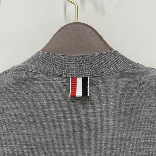 THOM BROWNE Women’s 4-Bar Armband Wool Cardigan Gray