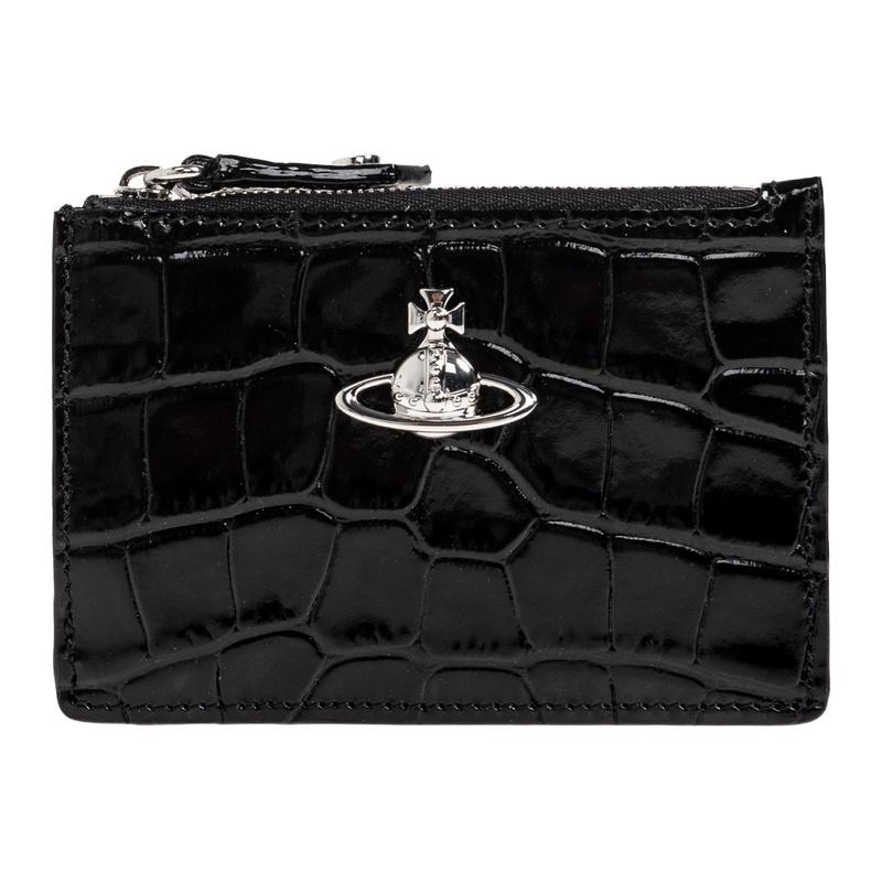 Vivienne Westwood Logo Slim Leather Card Holder Black