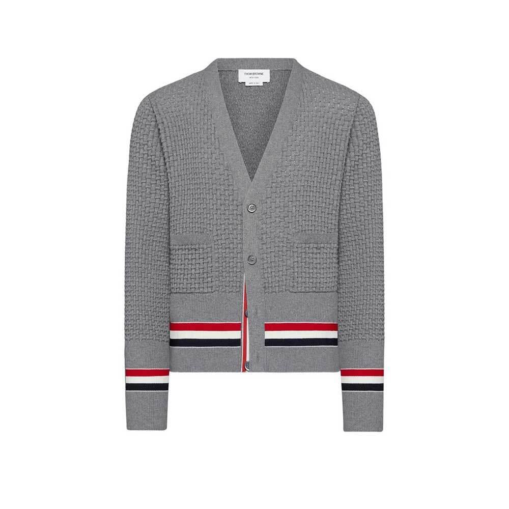 THOM BROWNE RWB Stitch Cotton Half Cardigan Men's Knit Cardiga MKC629A Y3062 055