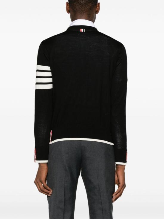 THOM BROWNE Black Wool Round Neck Sweater MKA002DY1014001 BLACK DOM
