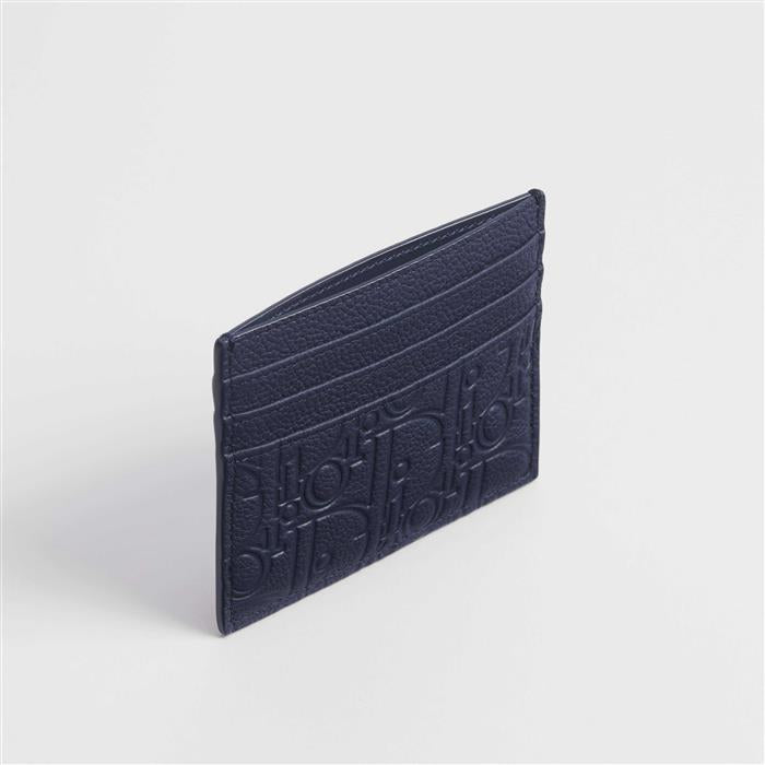 DIOR Blue Leather Compact Card Holder Wallet
