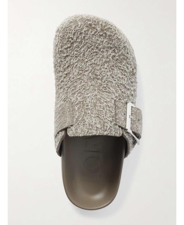 LOEWE Ease Buckle Suede Slide Mule Sandals M816 V29X12 4016