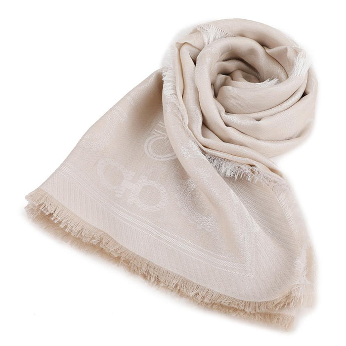 Ferragamo Gancini Natural Silk Stole Scarf 733463