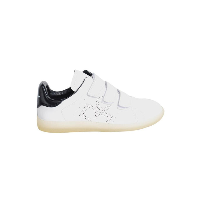 Isabel Marant BrownsY Perforated Logo White Low-Top Sneakers