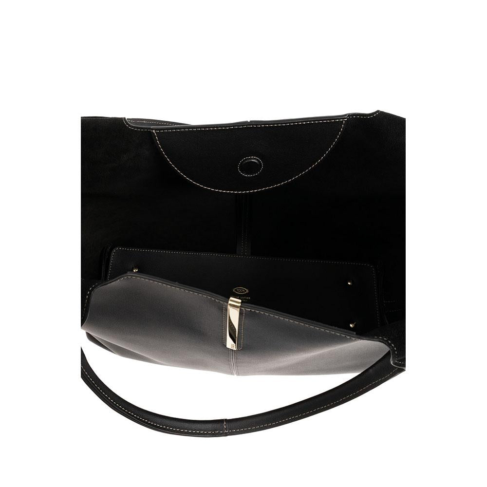 Tods Black Leather Women's Shopper Tote Bag XBWEBRA0250UBL B999