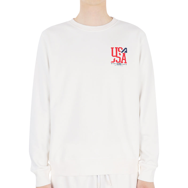 AUTRY Iconic Logo Crewneck Sweatshirt White Men