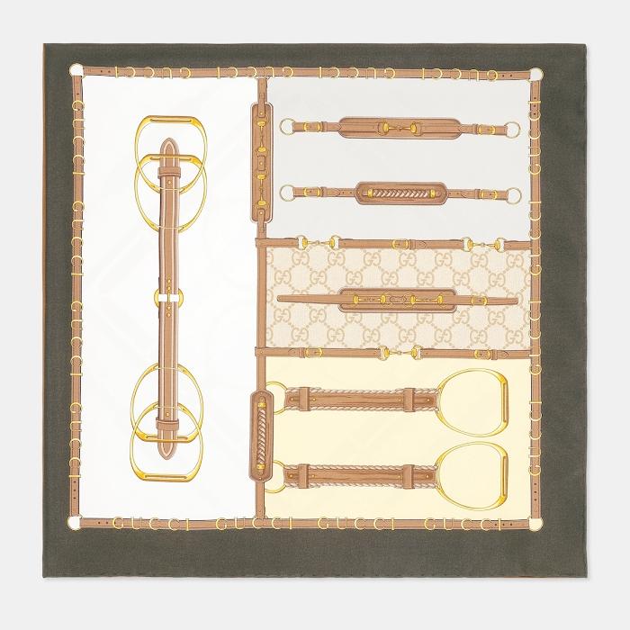 GUCCI Heritage Print Silk Scarf 786222 3G001 2279