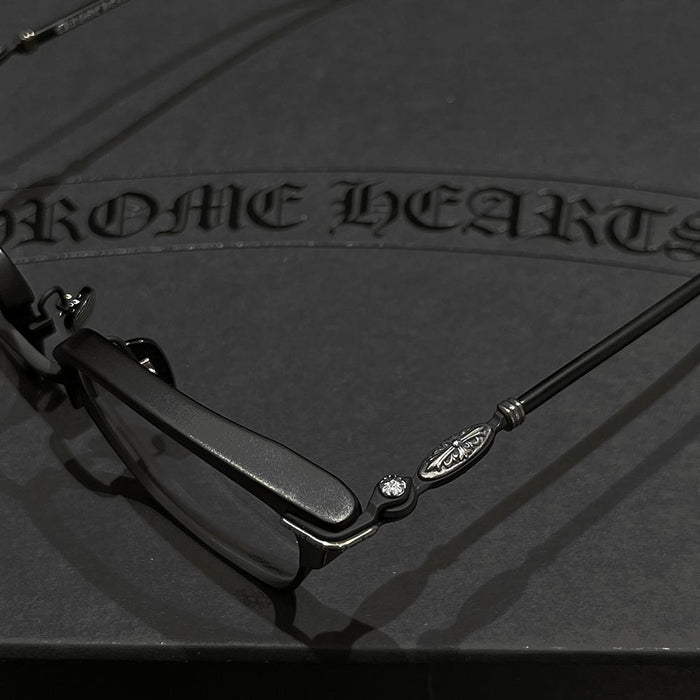 Chrome Hearts Matte Black Silver Accents Unisex Eyeglasses