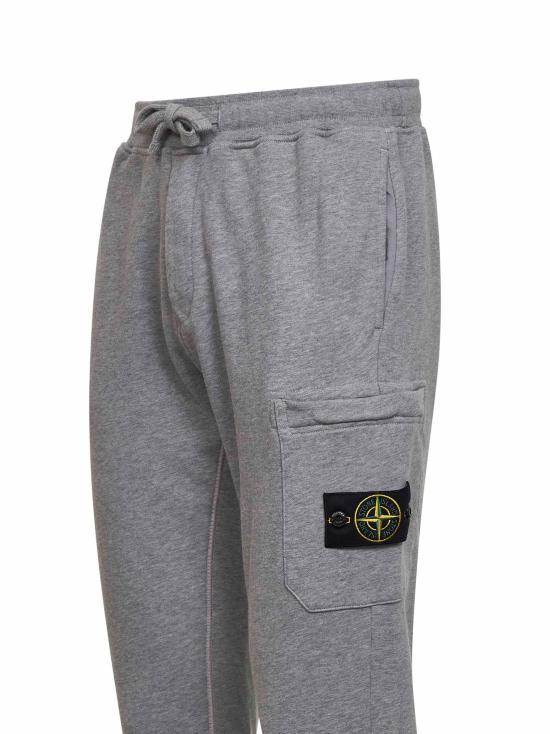 STONE ISLAND Cotton Cargo Jogger Sweatpants for Men Dust Gray