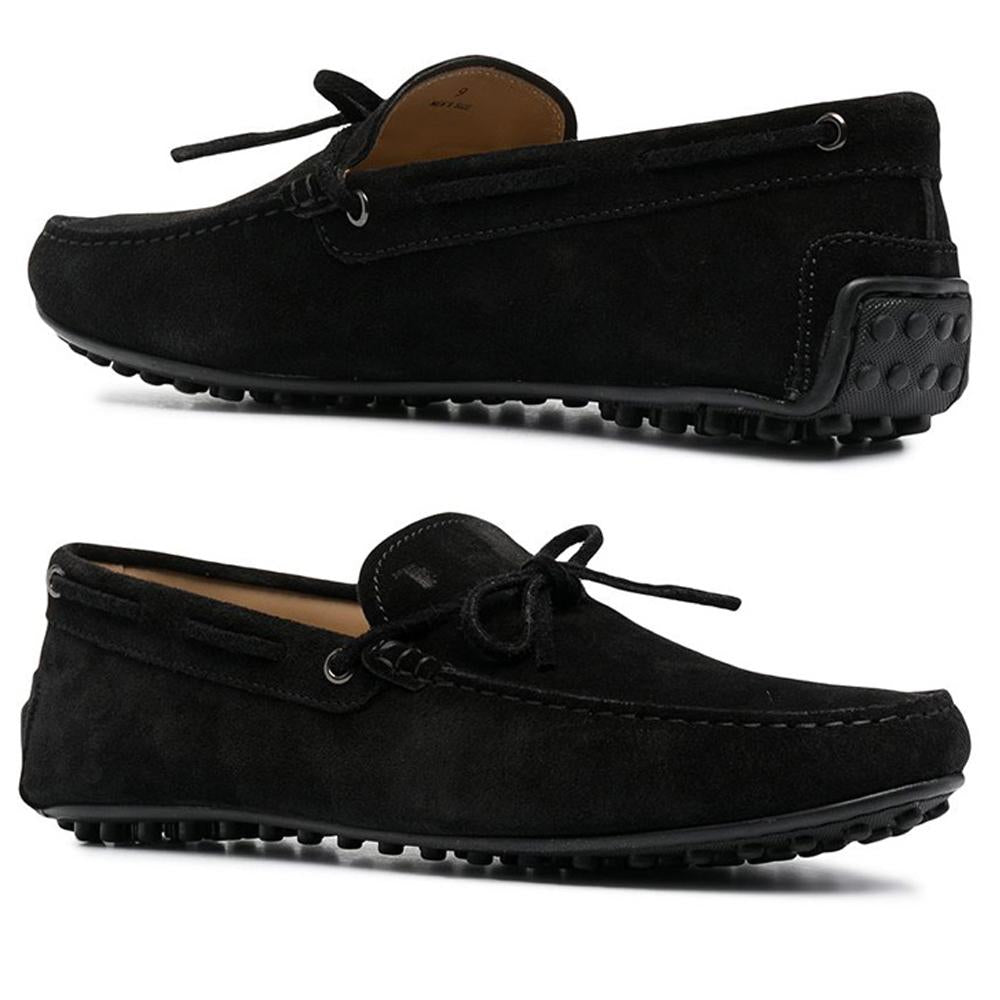 Tods City Gommino Driving Loafers Black Leather Men's Shoes
