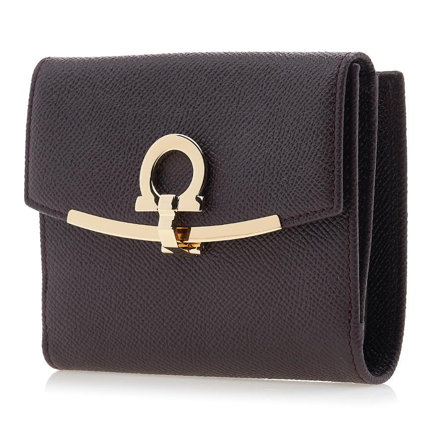 Ferragamo Gancini French Bifold Wallet for Women 22 C877 GANACHE BROWN 0758590