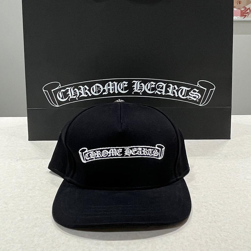 Chrome Hearts Scroll Lettering Black Baseball Cap
