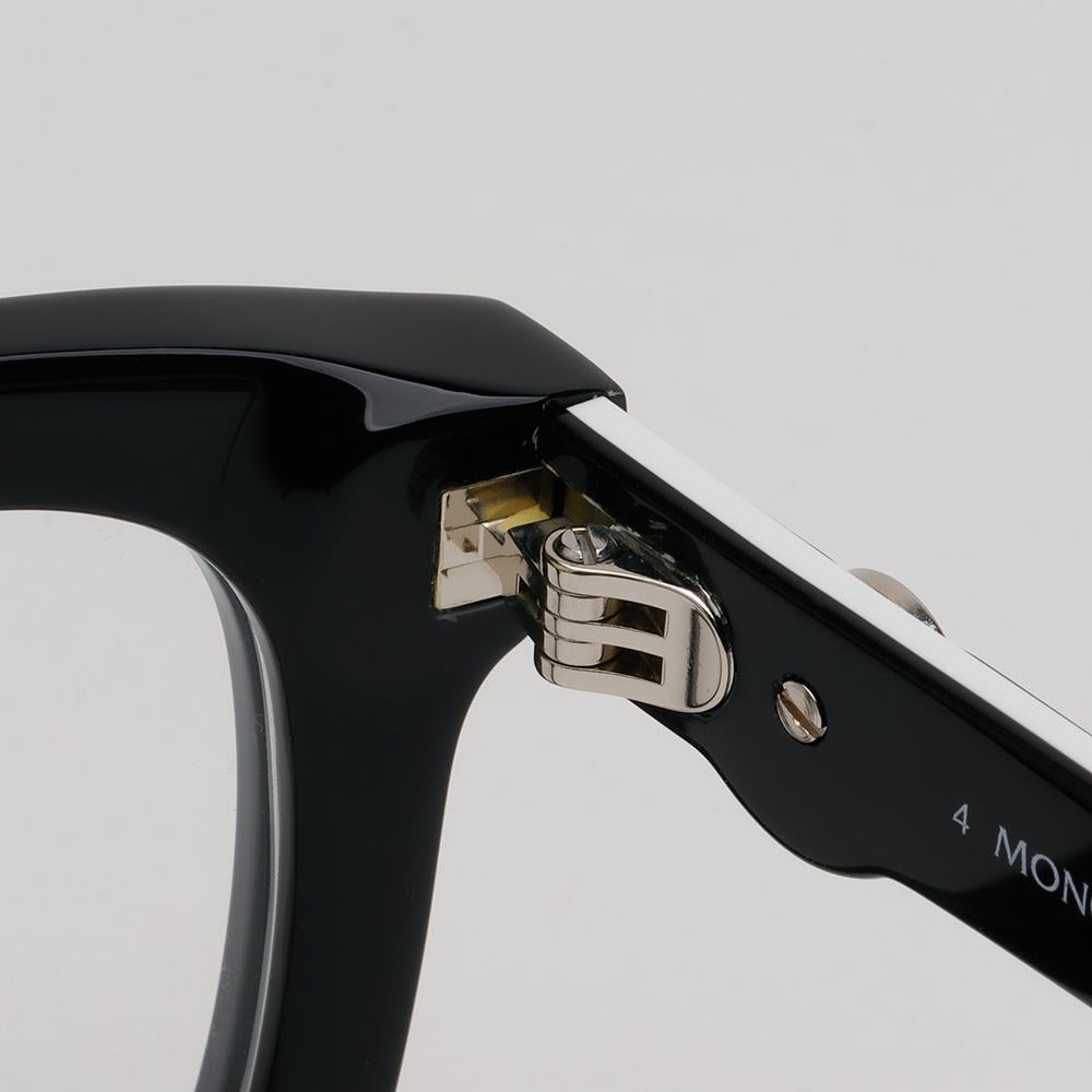 Moncler Black Thick Acetate Rectangular Eyeglass Frames Unisex ML5195 001